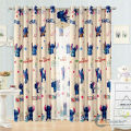 Double swag manual control kids cartoon curtains